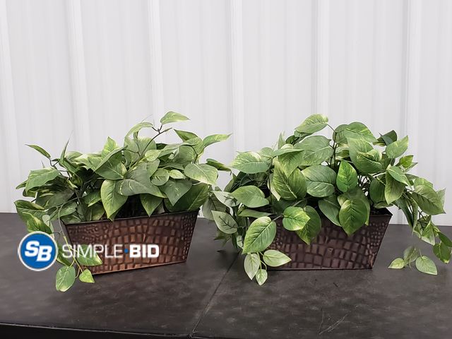 Lot 58-84388 - Lot of (2) Faux Plants with Planters