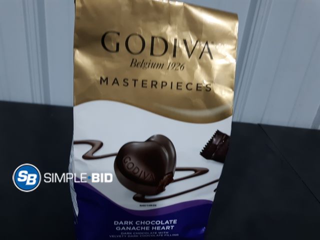 Lot 58-26117 - Godiva Dark Chocolate Ganache Hearts - individually packaged - unopened