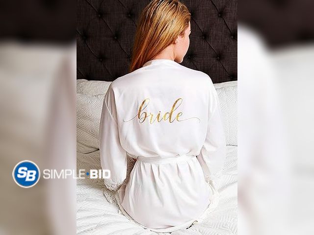 Lot 58-63430 - New Heather &amp; Willow Bridesmaids Robe | Satin Bridal Robe, Wedding Day Bride Robe | Bachelorette...
