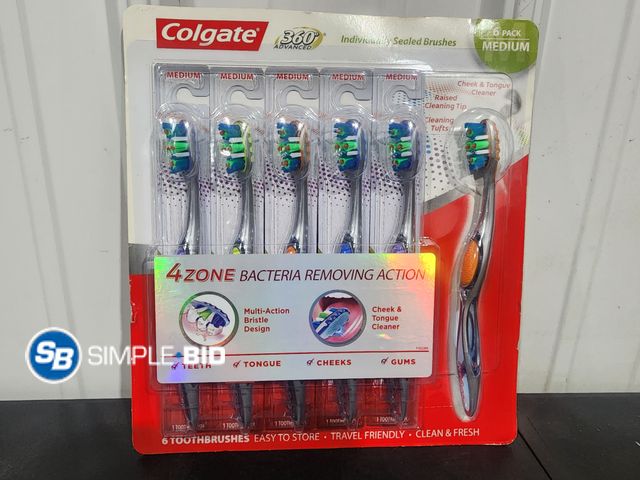 Lot 58-34670 - Colgate 6 pack Medium Size toothbrushes  - unopened