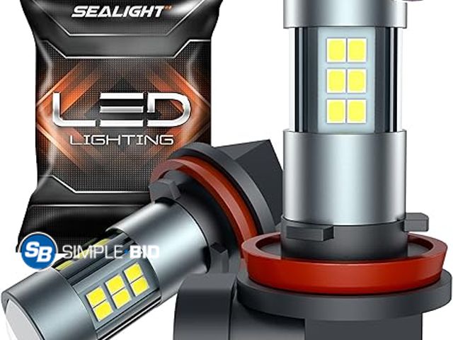 Lot 58-20682 - Lot of (6) SEALIGHT H11 H8 H16 LED Fog Light Bulbs or DRL, Real 360° illumination Fog Bulbs, 6000K 4...