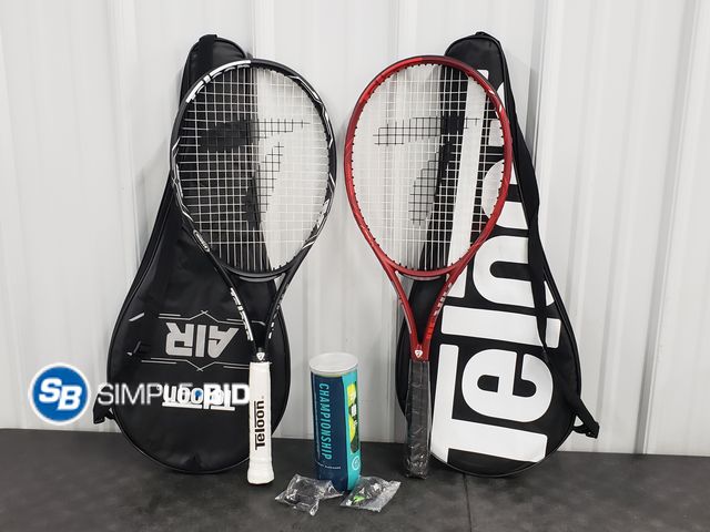 Lot 58-76080 - New Teloon Tennis Rackets 2 pcs 27 inch AIR-III-IV with balls