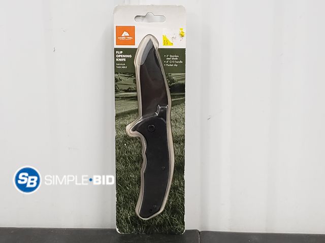 Lot 58-67496 - New Ozark Trail Flip Opening Knife,  3" Stainless Steel Blade