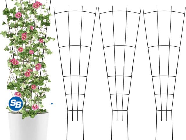 Lot 58-74145 - New 4 Pack 31" Metal Plant Trellis for Pots &amp; Garden Beds, Rustproof Support for Indoor Outdoor ...