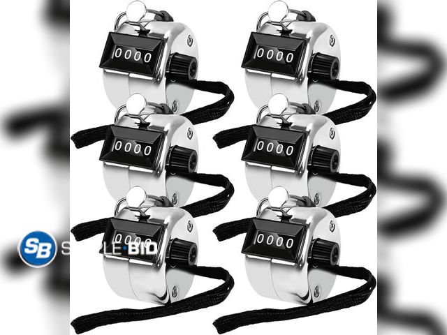 Lot 58-71879 - 6 Pack Clicker Counter, Hand Tally Counters Clicker with Black Nylon Lanyard, 4 Digit Display Pitch ...