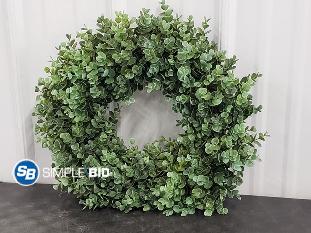 Lot 58-75766 - Real Touch Eucalyptus 18" Wreath