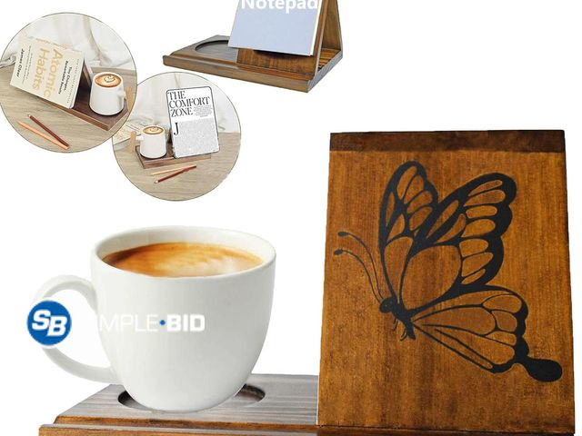 Lot 58-68326 - Lot of (3) New Wooden Triangle Book Holder, Book Nook Reading Valet, Book Rest Stand for Book Lovers...