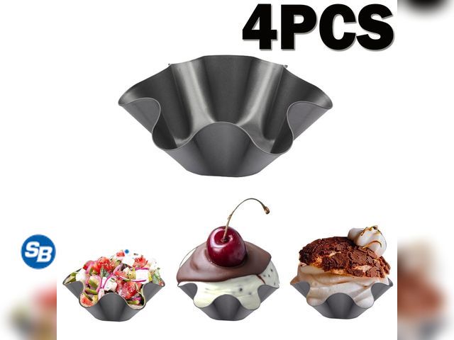 Lot 58-51499 - New Tortilla Pan Set Non-Stick Salad Bowl Pans Tortilla Taco Shell Maker Baking Molds Set of 4