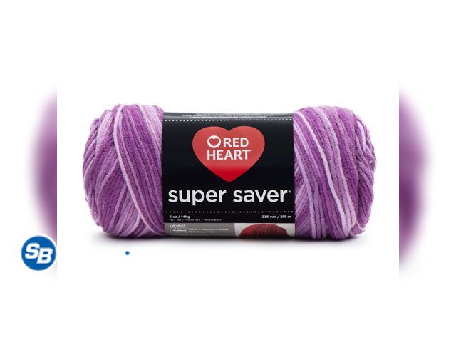 Lot 58-80439 - Lot of (2) New Red Heart® Super Saver™ #4 Worsted Acrylic Yarn, Purple tones 5oz/142g 236yd