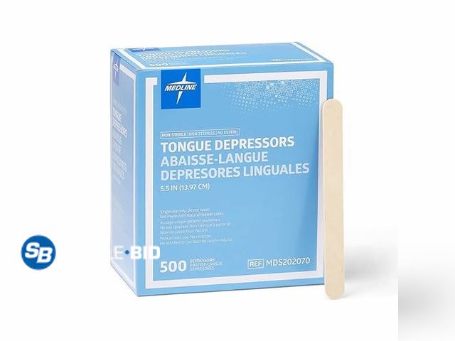 Lot 58-30054 - New Medline Wood Tongue Depressors, Non-Sterile, 5.5 inch, 500 Count