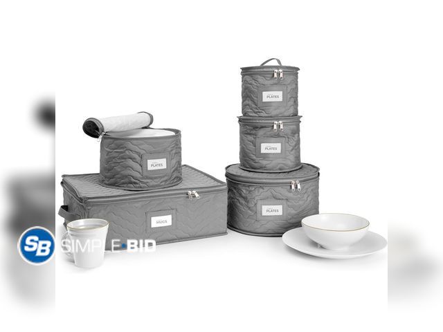 Lot 58-80591 - New Dinnerware Storage 5-Piece Set for Protecting or Transporting Dinnerware — Service for 12