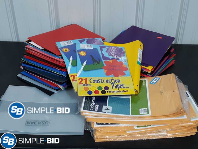 Lot 58-25464 - Large Lot of File Folders, Construction paper and more - appears unused