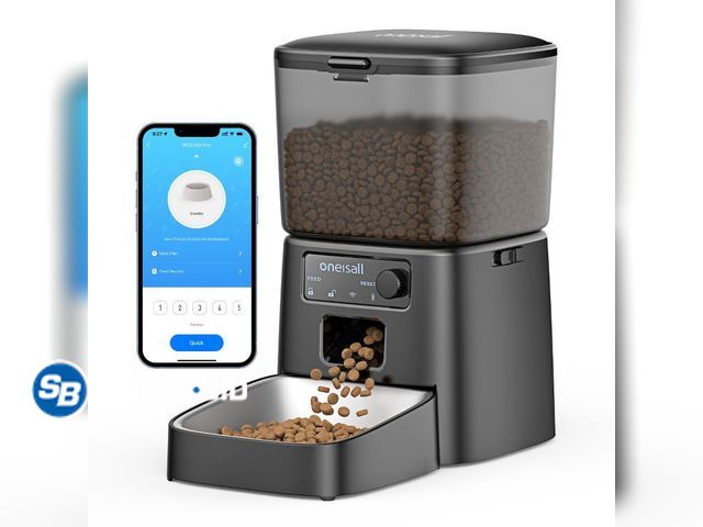 Lot 58-58476 - New Oneisall PFD-001 PRO Automatic Dog and Cat Feeder, WiFi Cat Food Dispenser with App Control