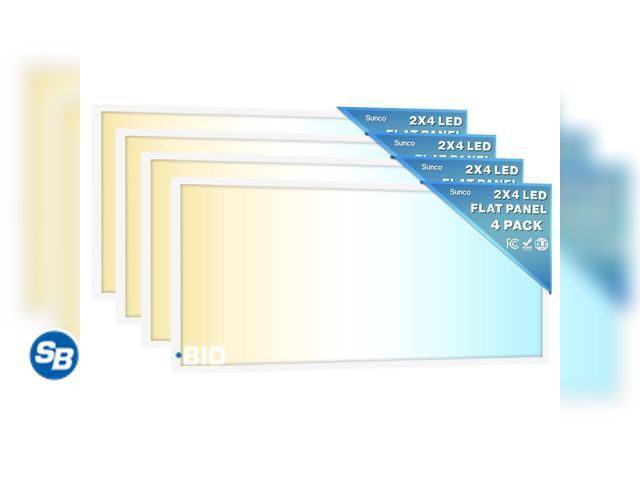 Lot 58-76150 - New Sunco 4 Pack 2x4 LED Flat Panel Lights 3CCT Selectable, 30-50W, Dimmable - Retails $194