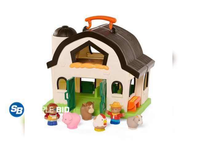 Lot 58-60348 - Battat My First Barn Birch White Foldable Farm Playset for 18 Months + - appears unused