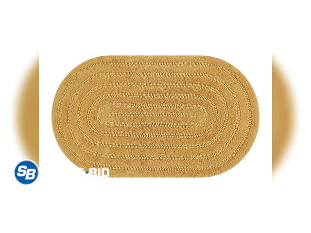 Lot 58-26496 - New Beautiful Oval Cotton Bath Rug by Drew Barrymore, Amber Yellow, 20" x 34"