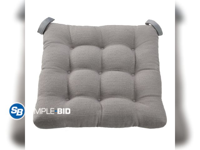 Lot 58-54642 - Lot of (2) New Mainstays Textured Chair Seat Pad (Chair Cushion), Gray Color, 1-Piece, 15.5" x 16"