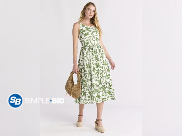 Lot 58-71185 - New Time and Tru Women's Tie Back Midi Dress, Size L