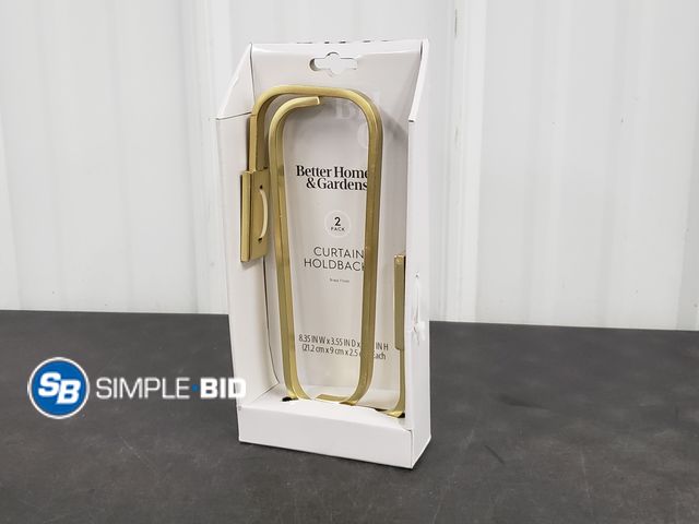 Lot 58-64638 - Better Homes &amp; Gardens 2 Pack Curtain Holdbacks - Brass Finish