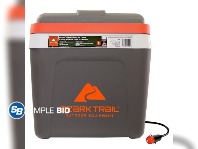 Lot 58-54249 - New Ozark Trail 26QT electric Cooler 12V Portable Travel Beach Camping Picnic Insulated Cooler 30 Ca...