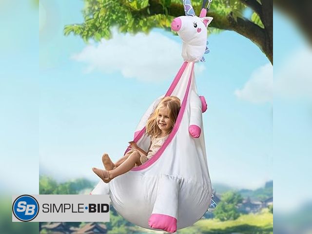 Lot 58-20798 - New iPlay, iLearn Kids Pod Swing Set, Toddler Girl Unicorn Swing Toys, Child Porch Hammock, Hanging ...