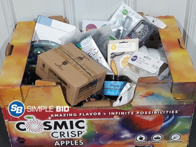 Lot 58-26969 - BOX of Small amazon items and more - variety of items - unused
