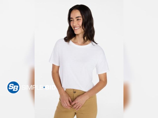 Lot 58-65573 - New Time and Tru Women's Boxy Slub Tee with Short Sleeves - SIZE L