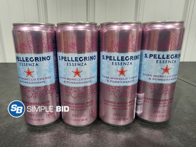 Lot 58-17349 - S PELLEGRINO! Lot of (8) S. Pellegrino Dark Morello Cherry and Pomegranate 11.15 fl oz each - unopen...