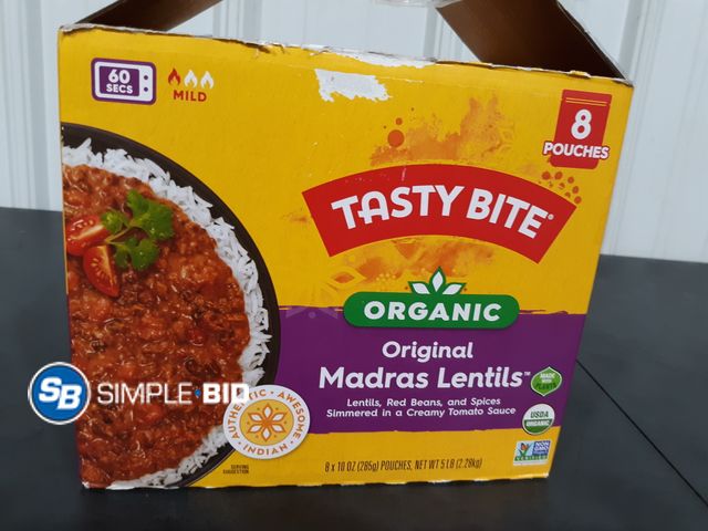 Lot 58-26188 - Tasty Bite organic Original Madras Lentils 8 pouches - unopened
