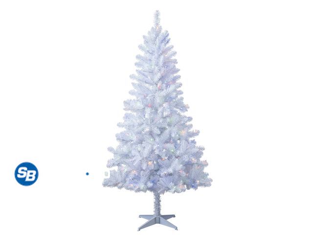 Lot 58-34875 - New Holiday Time 6.5' Pre-Lit White Madison Pine Artificial Christmas Tree, Color-Changing LED Light...