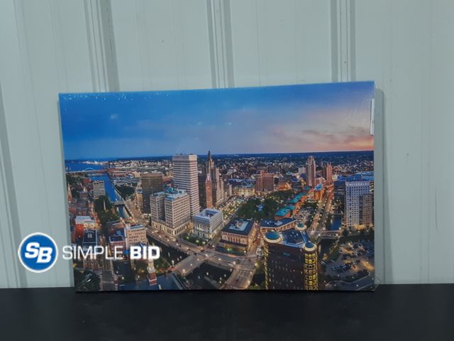 Lot 58-27600 - New Decorative Wall Canvas - CITY SKYLIFE - approx. 24" x 16"