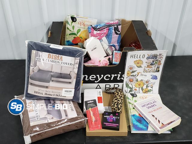 Lot 58-50621 - BOX of Small amazon items and more - variety of items - unused