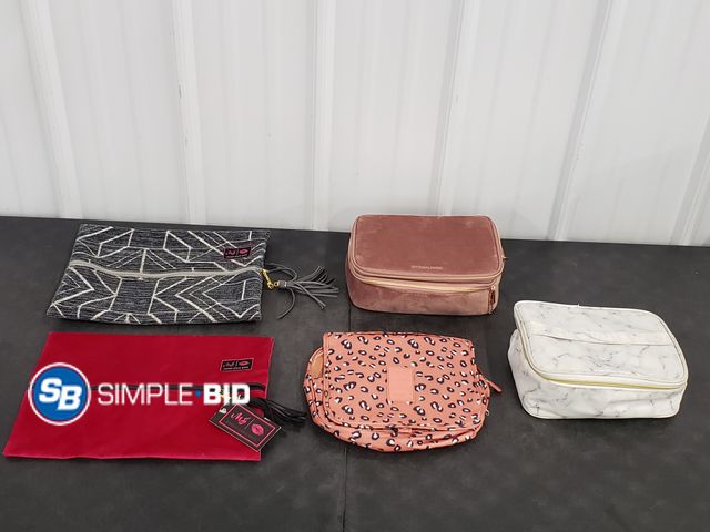 Lot 58-77075 - Lot of (5) Various Make-up Bags and Other Bags