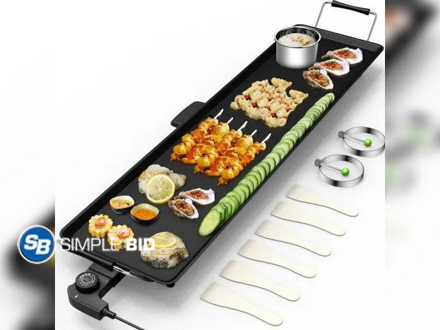 Lot 58-27077 - Costway Electric Teppanyaki Table Top Grill Griddle BBQ Barbecue Nonstick Camping