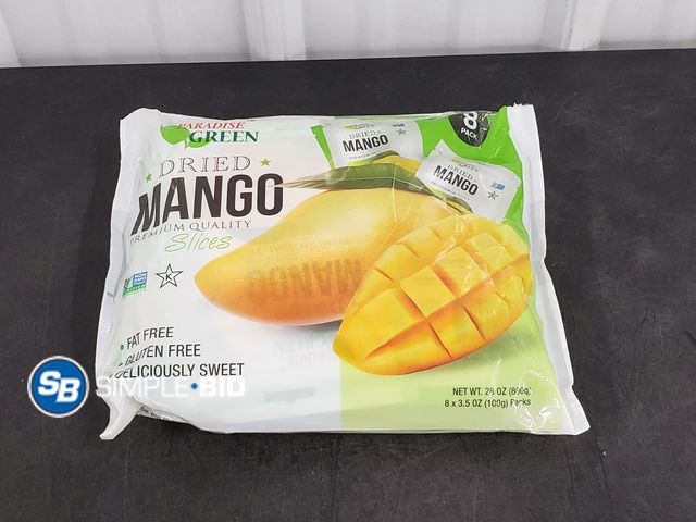 Lot 58-58782 - Paradise Green Dried Mango Slices - individullay packaged