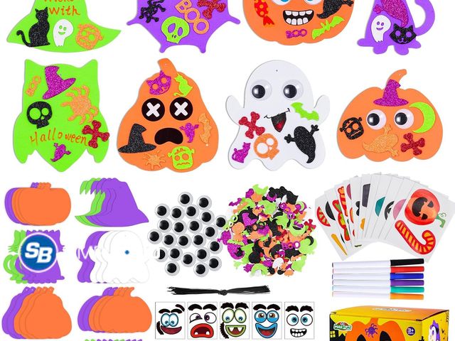 Lot 58-78190 - New Max Fun 332PCS Halloween Crafts for Kids, Halloween Activities Foam Pumpkins for Crafts Stickers...