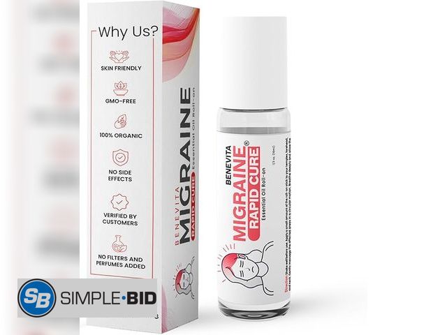 Lot 58-20800 - New Migraine Relief Stick Roll-On – Organic, Natural, Cruelty-Free Headache Relief Roll-On – Pepperm...