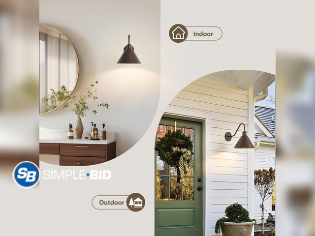 Lot 58-39391 - Refice Gooseneck Wall Sconce Barn Entryway Light Fixture, Oil Rubbed Bronze