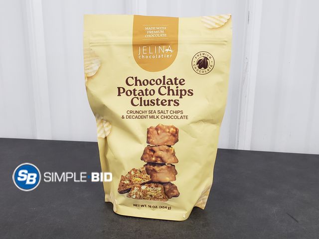 Lot 58-51068 - Jelina Chocolate Potato Chips Clusters - 16 oz - unopened