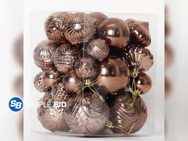 Lot 58-52927 - CHRISTMAS IN JULY! New Christmas Ornaments Set with 36pcs Shatterproof Christmas Tree Decorations Mu...