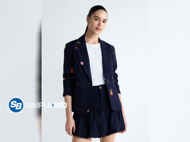 Lot 58-72146 - NewFree Assembly Women's Embroidered Single Breasted Blazer, Size L