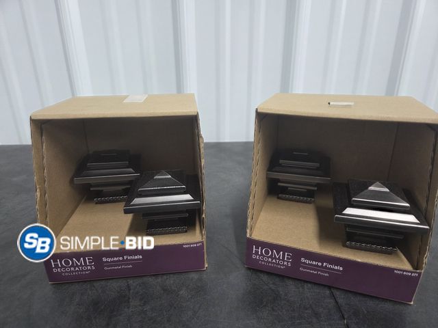 Lot 58-52621 - Lot of (2) New Home Decorators Square Finials - 1001 809271