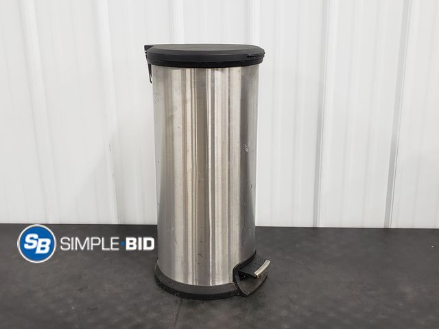 Lot 58-67146 - Stainless Steel Trash Bin  - used but in good condition