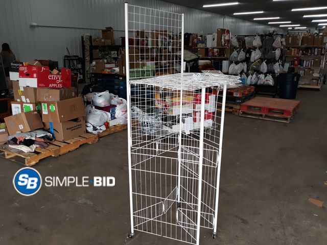 Lot 58-74912 - Metal Wire Shelfing with Wheels - approx. 68" Tall