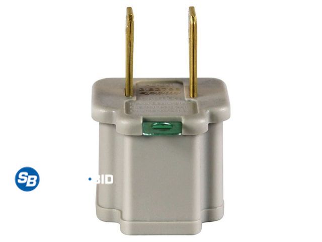 Lot 58-27089 - Lot of (6) New Hyper Tough 2-Pack Polarized Grounded Gray Indoor Adapter, 15 Amps