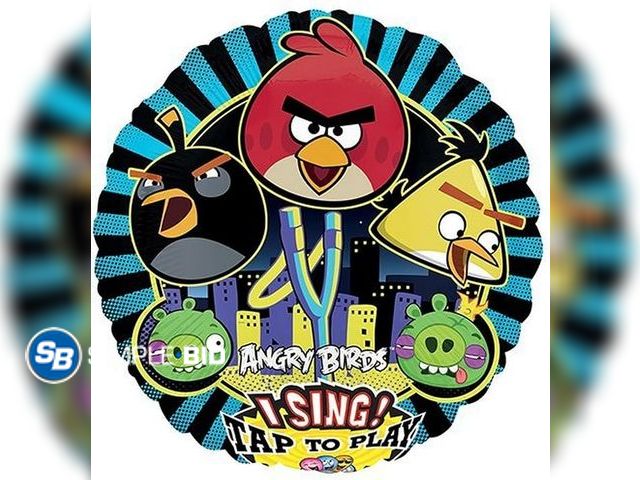 Lot 58-56939 - Lot of (25) New Anagram Angry Birds Sing-A-Tune Foil Balloon, 28", Multicolored