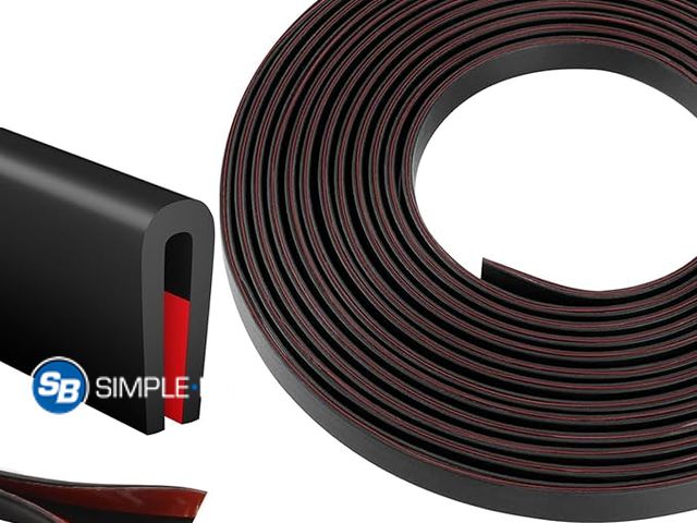 Lot 58-28640 - Silicone Edge Trim Self-Adhesive U Channel Silicone Edge Trim Edge Protector for Sheet Metal (Black,...