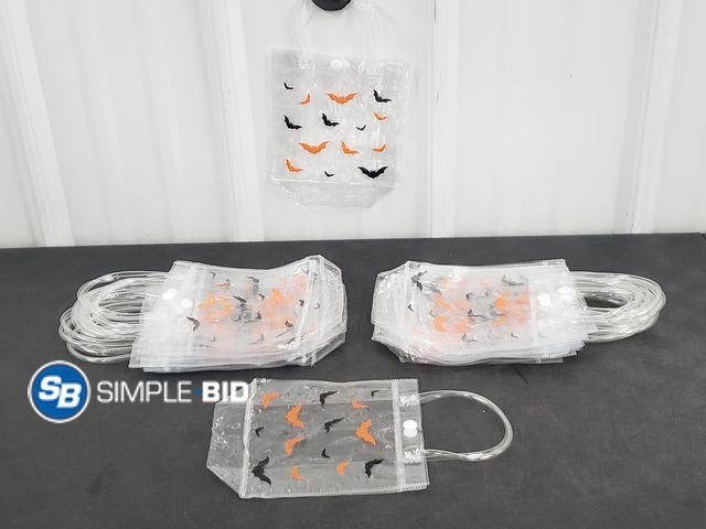 Lot 58-72745 - Lot of (24) New Plastic Bat Trick or Treat Bags