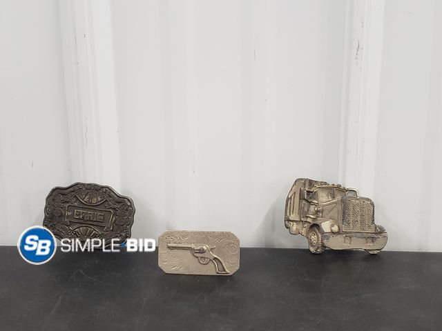 Lot 58-73594 - Lot of (3) Metal Belt Buckles