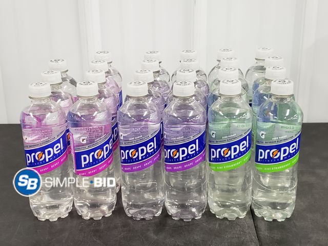 Lot 58-30812 - PROPEL! Lot of (23) Propel Gatorade Electrolytes water - Grape - Berry - Kiwi Strawberry